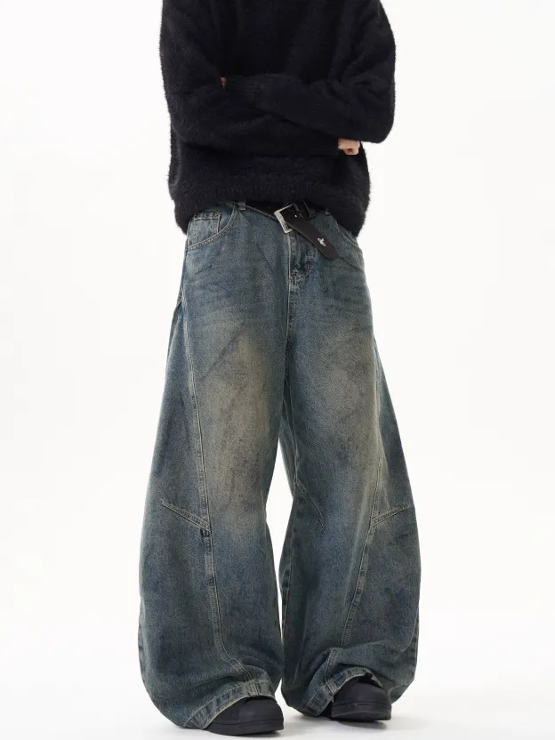 【😎UNISEX】 DISTRESSED LOOSE STRAIGHT JEANS DG008201