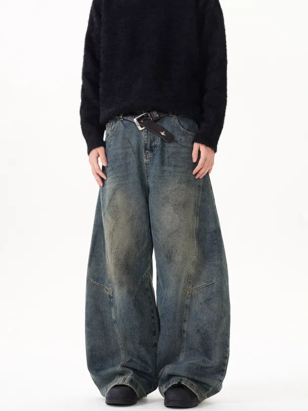 【😎UNISEX】 DISTRESSED LOOSE STRAIGHT JEANS DG008201