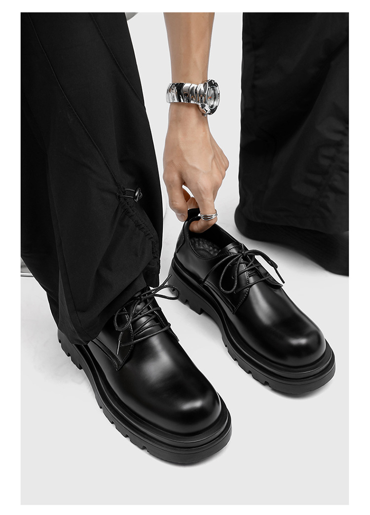 MEN’S DARK-STYLE CHUNKY DERBY SHOES | THICK-SOLE HEIGHT-INCREASING BRITISH DESIGN