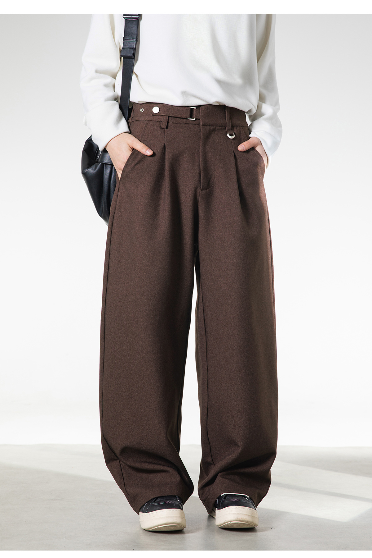 Men's Old Money Pleated Trousers – Loose Fit Straight Draped Casual Dress Pants
