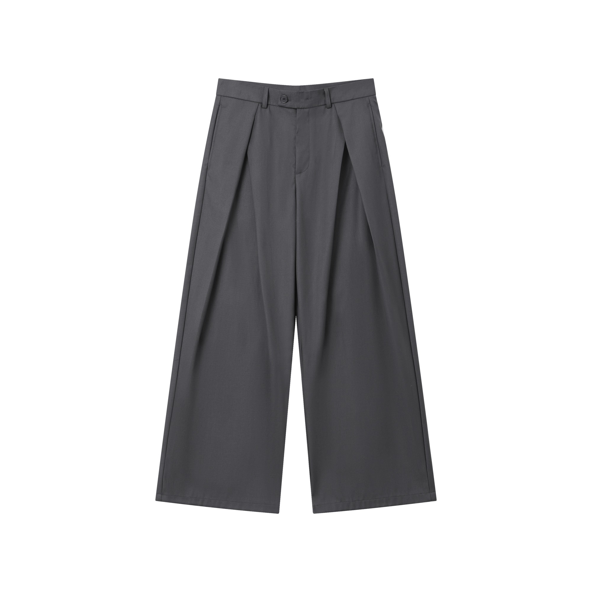 【数量限定価格🔥】CASUAL SOLID DESIGNER PLEATED STRAIGHT TROUSERS DG008142