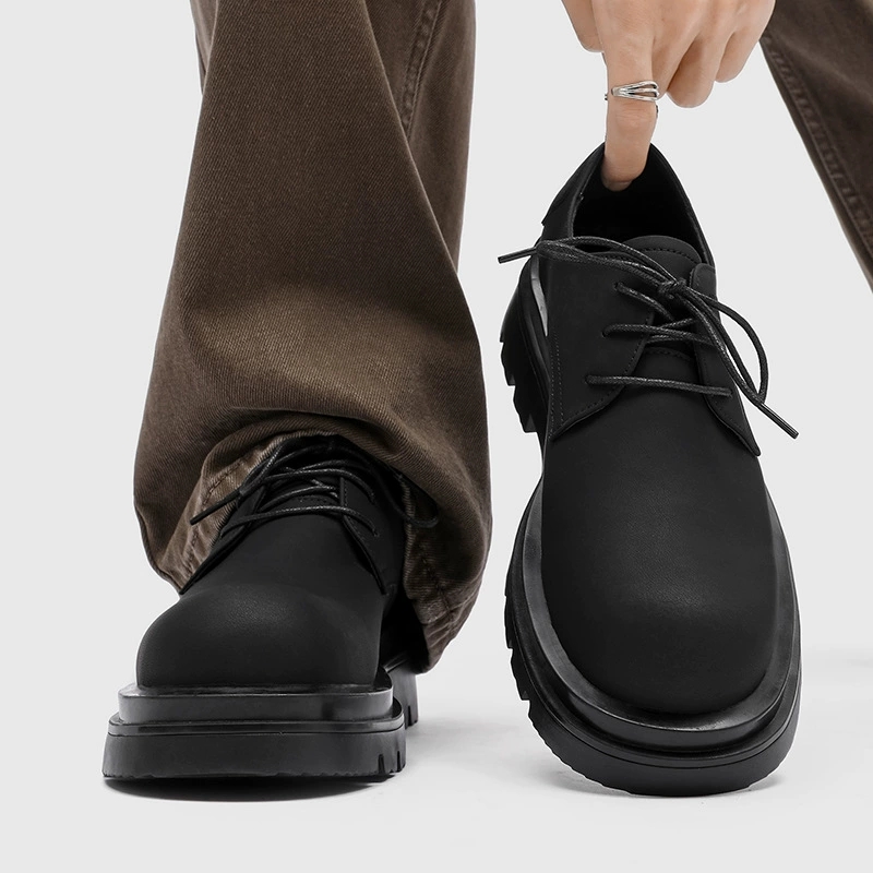 MEN’S DARK-STYLE CHUNKY DERBY SHOES | THICK-SOLE HEIGHT-INCREASING BRITISH DESIGN