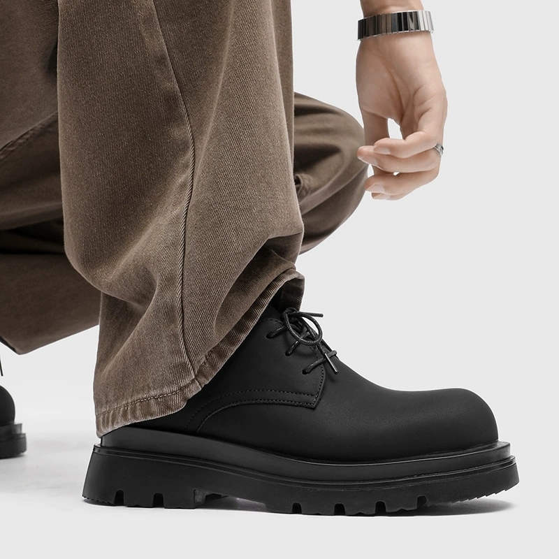 MEN’S DARK-STYLE CHUNKY DERBY SHOES | THICK-SOLE HEIGHT-INCREASING BRITISH DESIGN