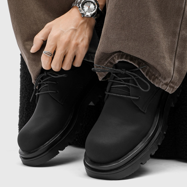 MEN’S DARK-STYLE CHUNKY DERBY SHOES | THICK-SOLE HEIGHT-INCREASING BRITISH DESIGN