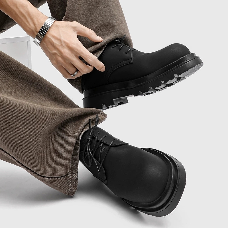 MEN’S DARK-STYLE CHUNKY DERBY SHOES | THICK-SOLE HEIGHT-INCREASING BRITISH DESIGN