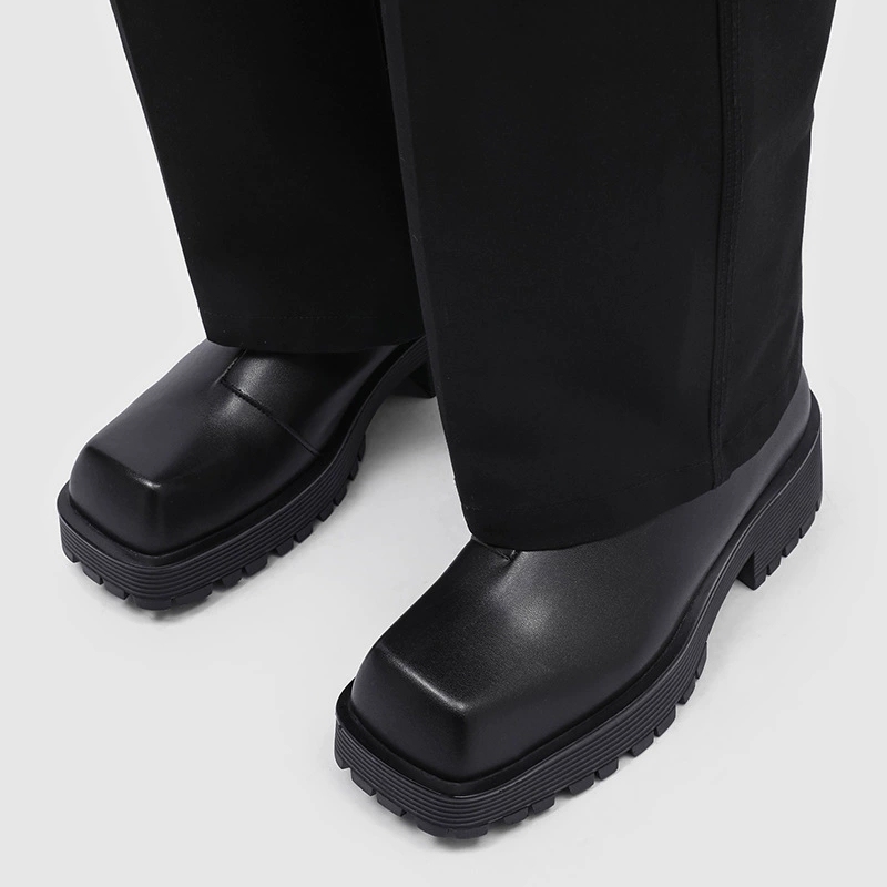 MEN’S SQUARE-TOE CHELSEA BOOTS | BRITISH-STYLE THICK-SOLE WORKWEAR BOOTS