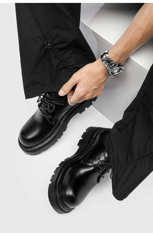 MEN’S DARK-STYLE CHUNKY DERBY SHOES | THICK-SOLE HEIGHT-INCREASING BRITISH DESIGN