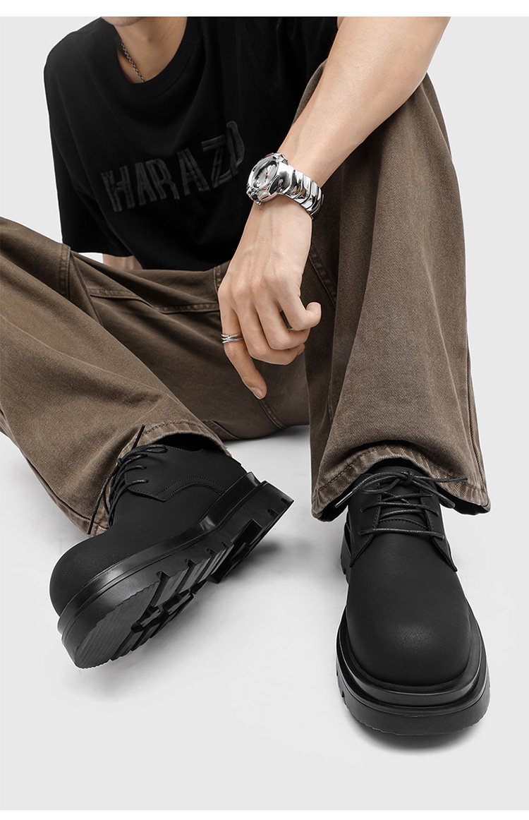 MEN’S DARK-STYLE CHUNKY DERBY SHOES | THICK-SOLE HEIGHT-INCREASING BRITISH DESIGN