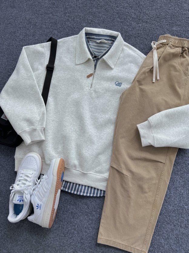 DG STUDIOS DG981 ハーフジップスウェット メンズ 春秋カジュアル トレーナー