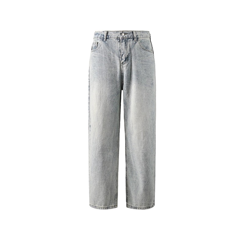 レトロ日系メンズコーデセット｜チェックシャツ＋プリントTシャツ＋ライトブルーデニム