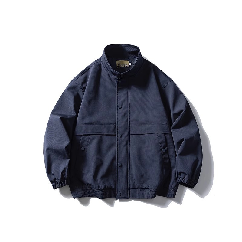 ネイビー工装ジャケット｜早春の爽やかなメンズカジュアルコーディネート