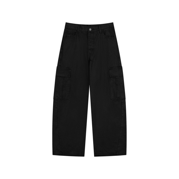 DG STUDIOS DG985 【春の新作】オールブラック ミリタリージャケット×カーゴパンツセットアップ｜韓国ストリートファッション