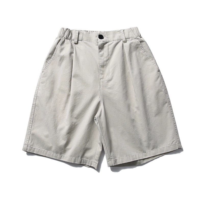 DG STUDIOS DG1143 レトロ＆ナチュラル｜チェック柄半袖シャツ＋ベージュショートパンツ メンズ夏セット