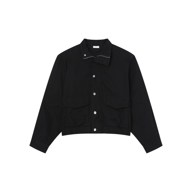 DG STUDIOS DG985 【春の新作】オールブラック ミリタリージャケット×カーゴパンツセットアップ｜韓国ストリートファッション