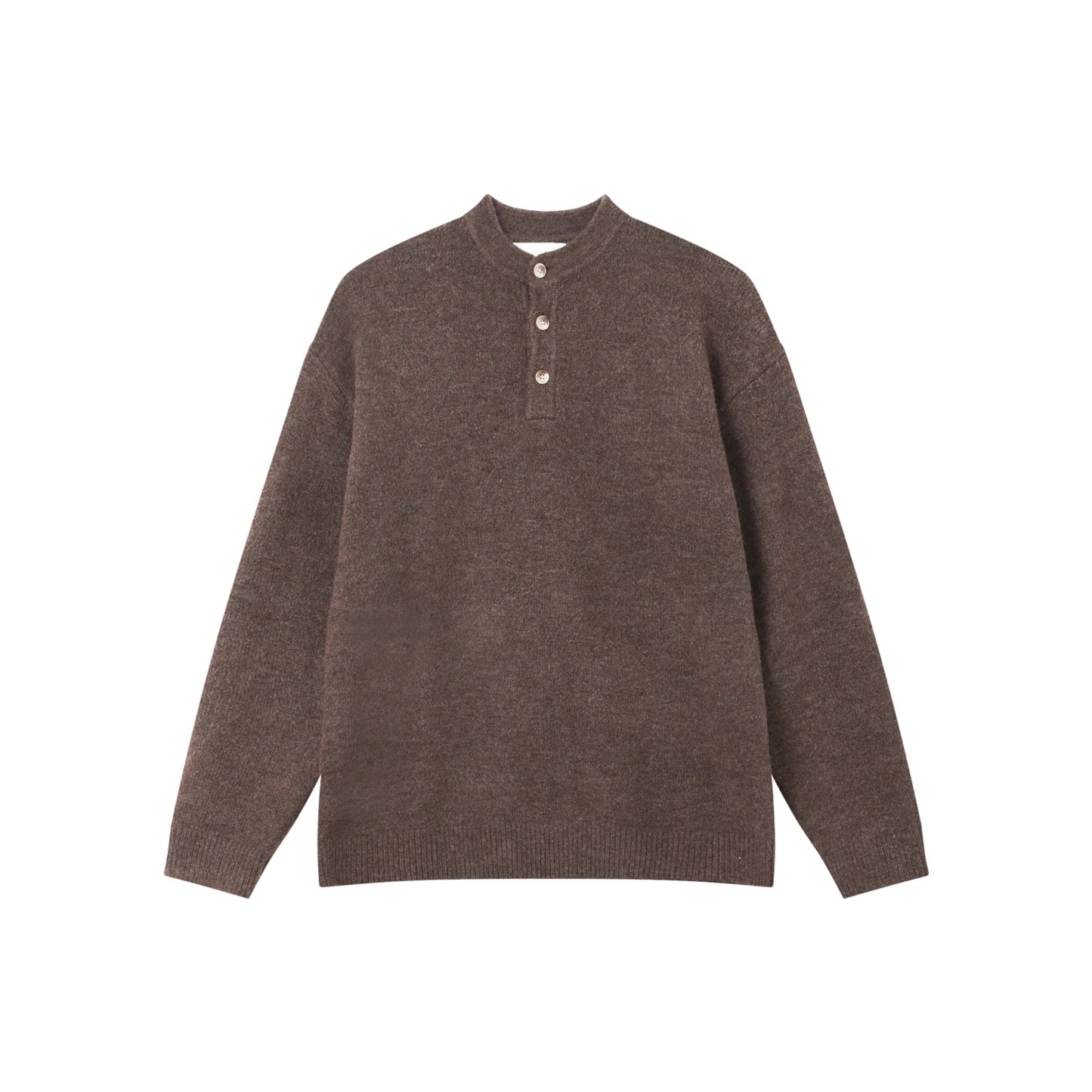 【春の新作】ヴィンテージ感漂うブラウンポロニット＋チェックシャツ＋ワイドパンツ｜レイヤードスタイル