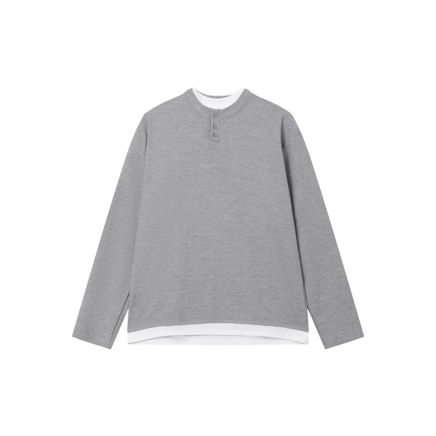 【春の新作】ヘンリーネックロングスリーブ×ウォッシュワイドデニム｜韓国ストリートカジュアル