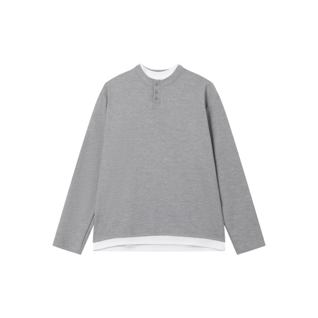 DG STUDIOS DG984 【春の新作】ヘンリーネックロングスリーブ×ウォッシュワイドデニム｜韓国ストリートカジュアル