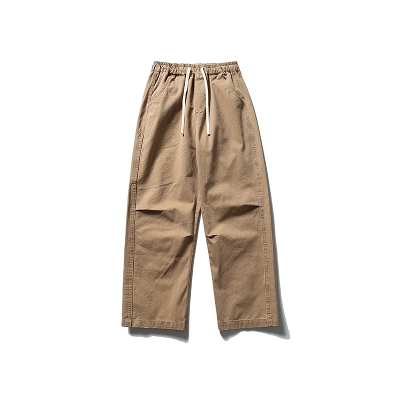 DG STUDIOS DG1147 レトロアメリカン風メンズセット｜ボーダーTシャツ＋ベージュジョガーパンツ