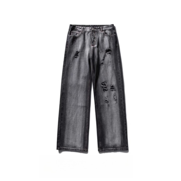 DG STUDIOS DG772 ヴィンテージ感漂う赤いワークジャケットとダメージデニムの個性派ストリートコーデ