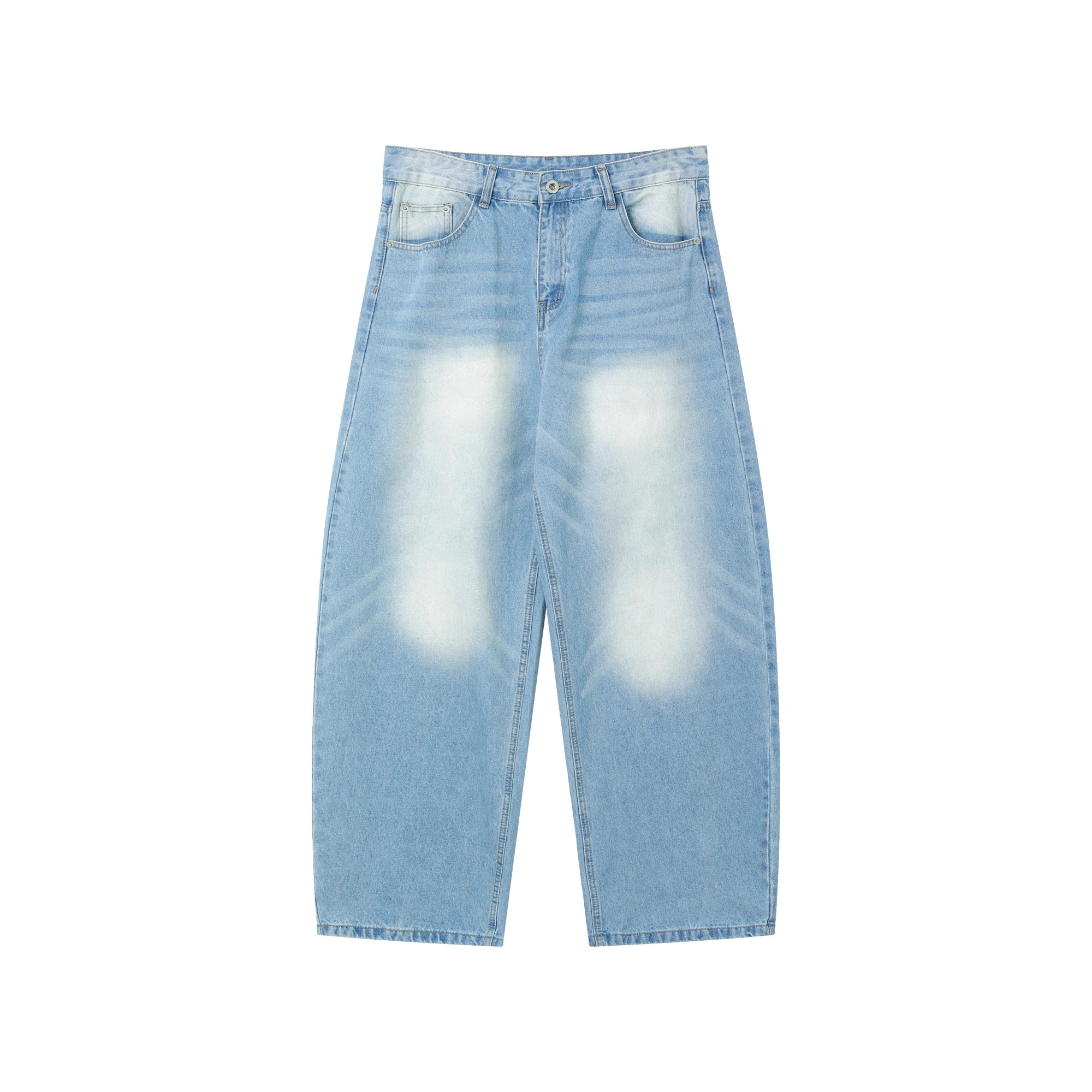 DG STUDIOS DG984 【春の新作】ヘンリーネックロングスリーブ×ウォッシュワイドデニム｜韓国ストリートカジュアル