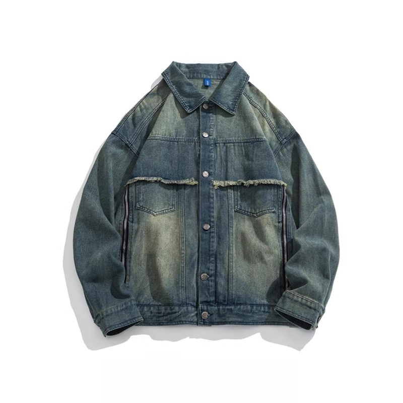 春のストリート風デニムジャケットコーディネート