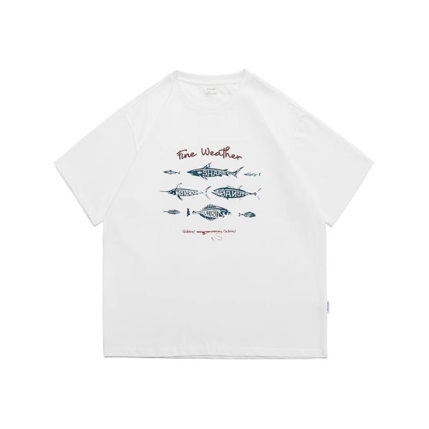 DG STUDIOS DG1144 夏の爽やかカジュアルセット｜海モチーフプリントTシャツ＋ブルーデニムショーツ