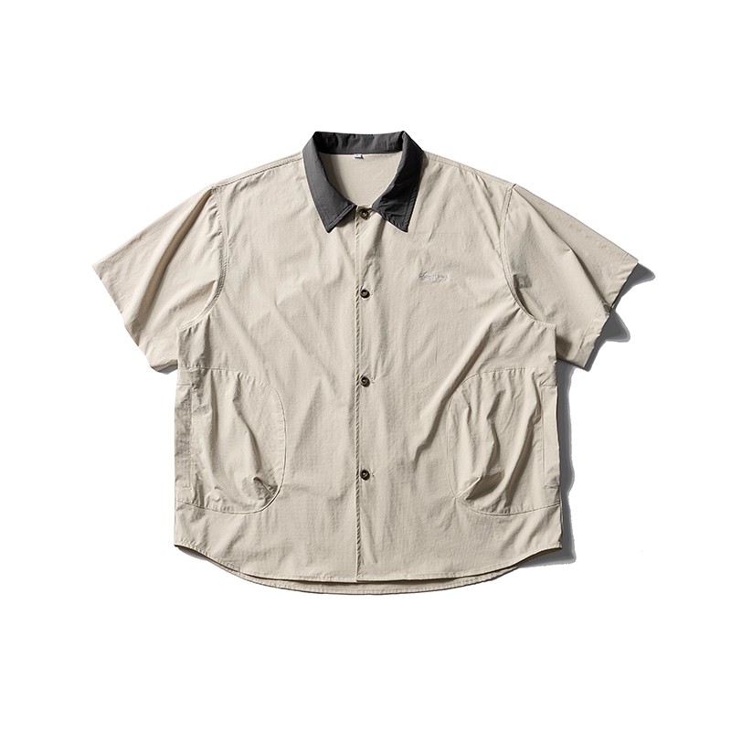 配色オープンカラーシャツ＆ブラックパンツ｜ミニマル×レトロな夏のセットアップ