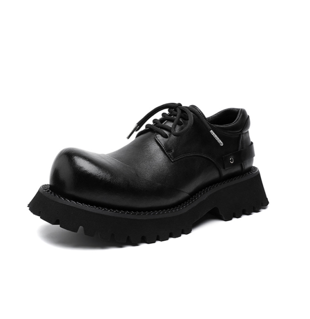 MEN’S THICK-SOLE DERBY SHOES | BRITISH WORKWEAR STYLE HEIGHT-INCREASING LEATHER SHOES