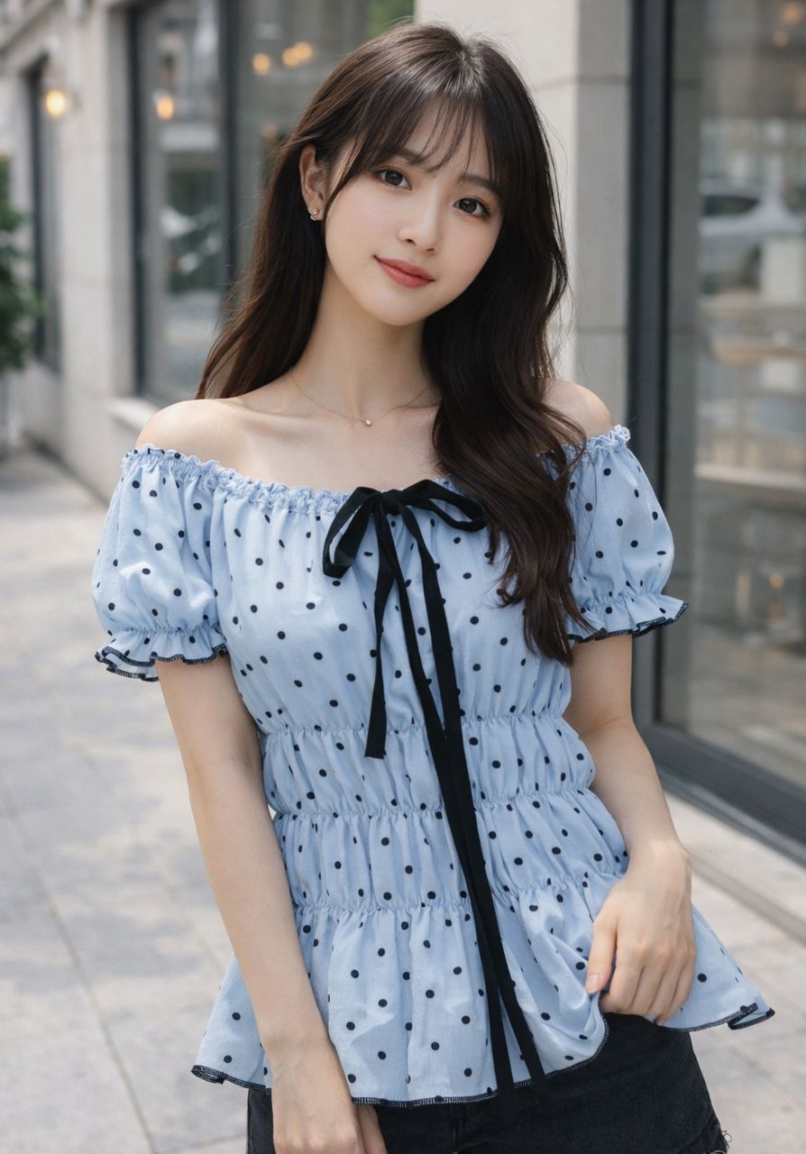 dot dot offshoulder top