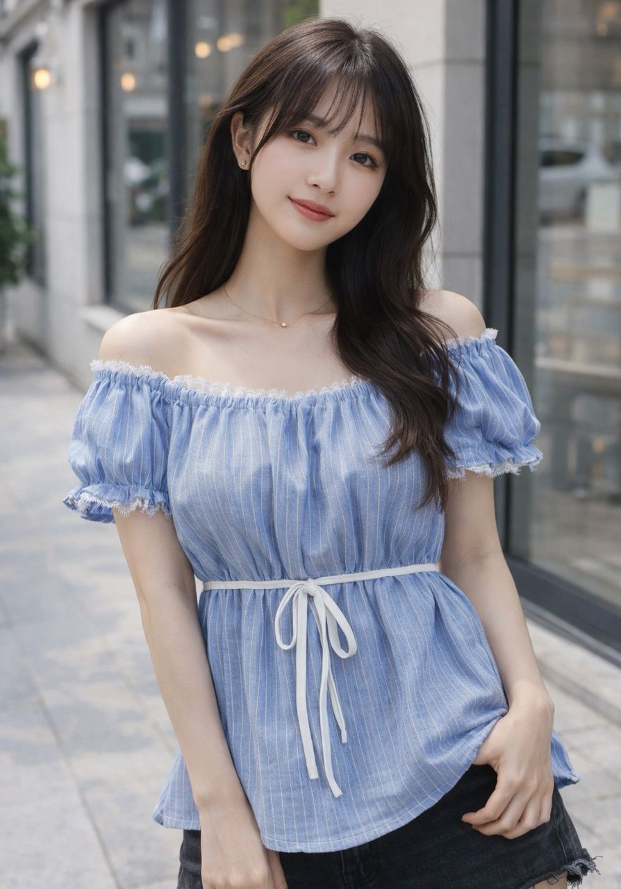 offshoulder croptop一字肩上衣