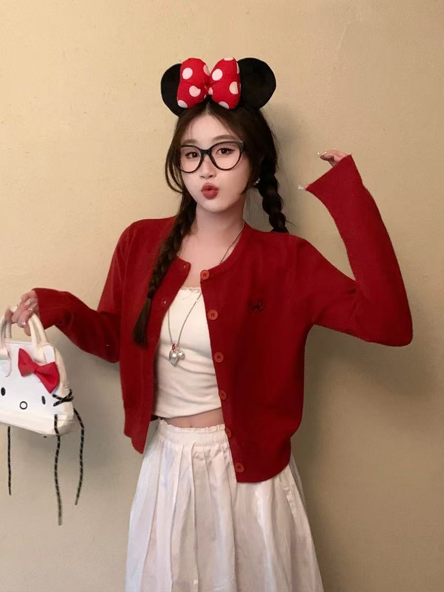 Alo刺绣针织开衫毛衣外套