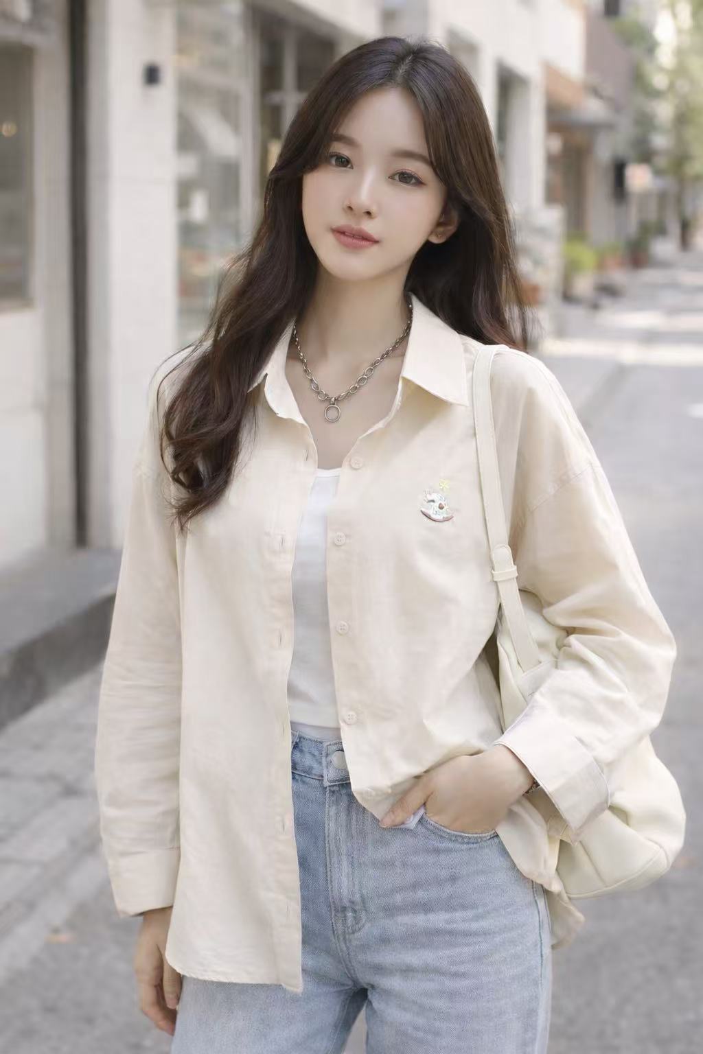 long sleeve shirt小马刺绣衬衫