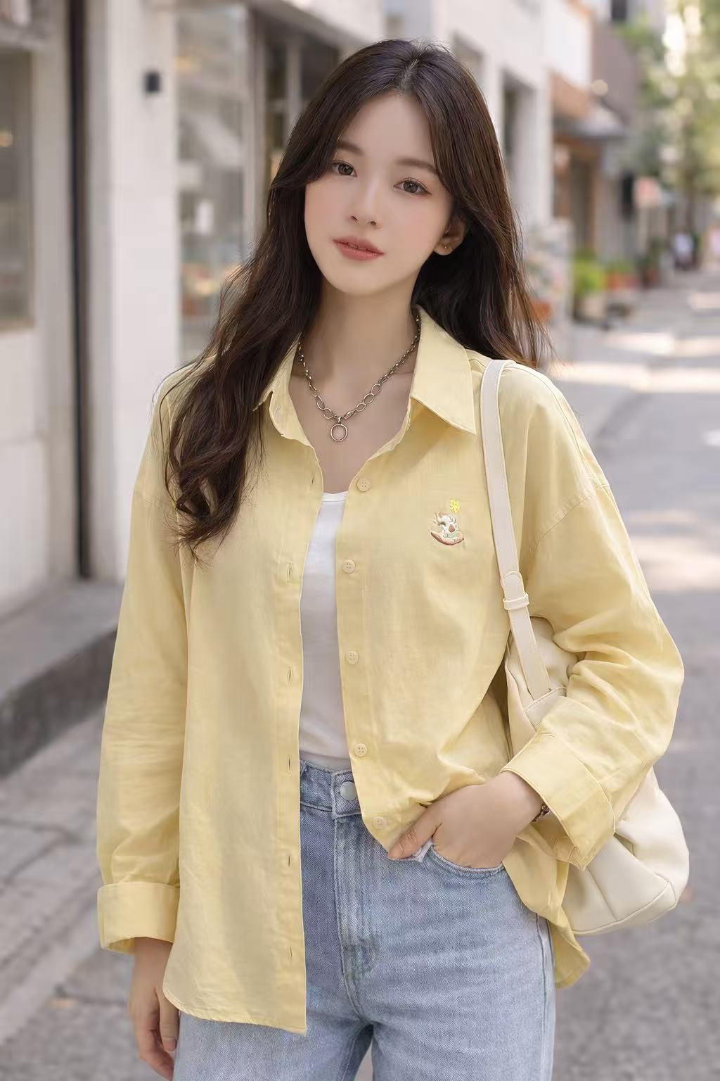 long sleeve shirt小马刺绣衬衫