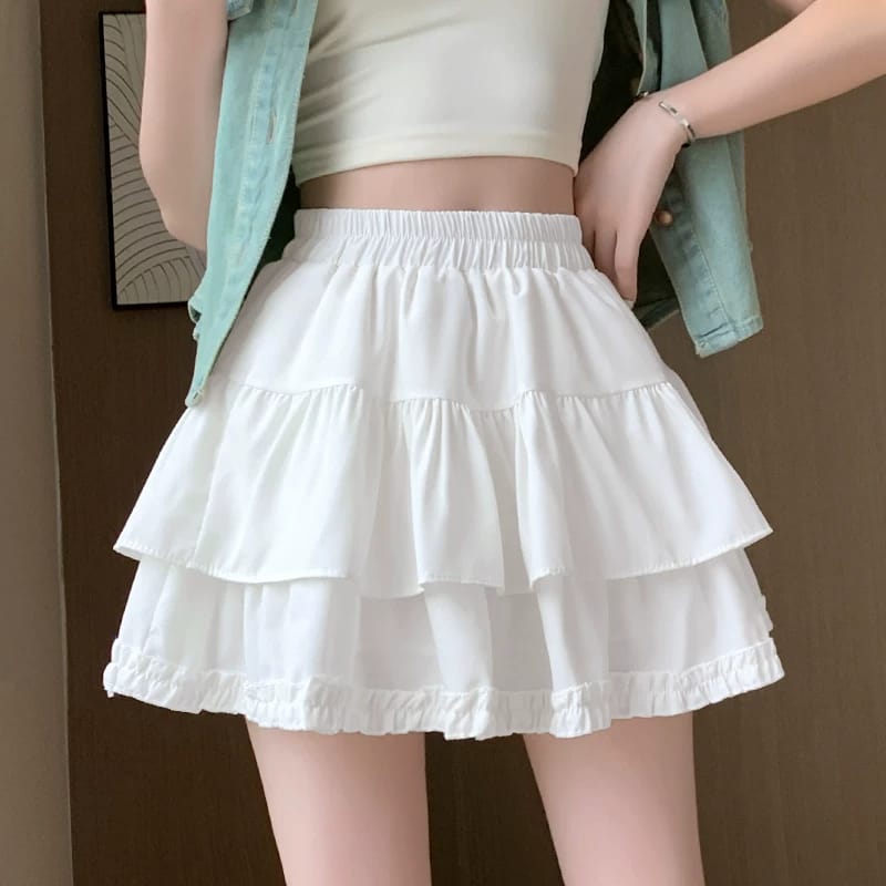 白色蛋糕短裙