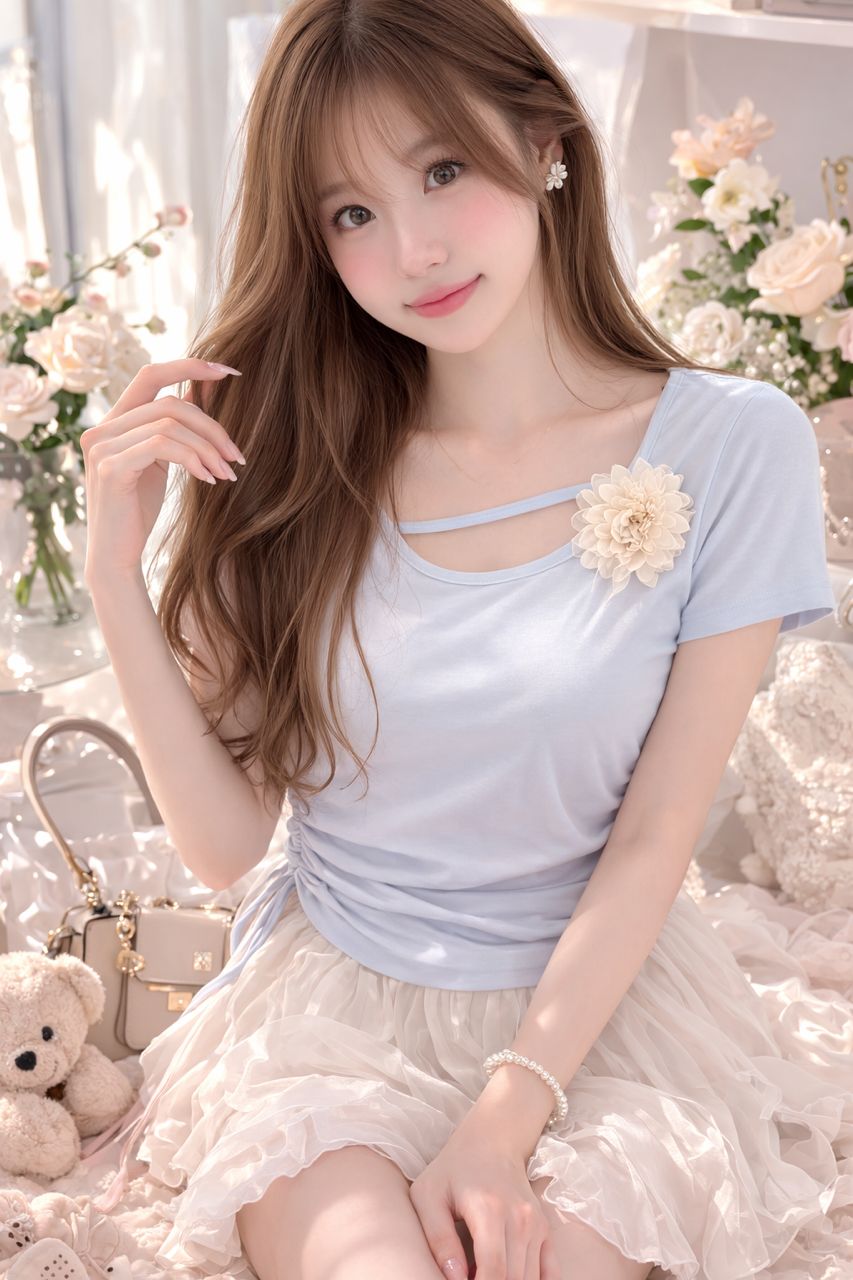 清纯可爱花朵上衣