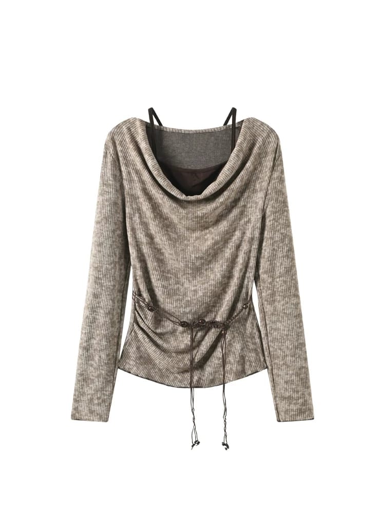 美拉德假两件长袖上衣