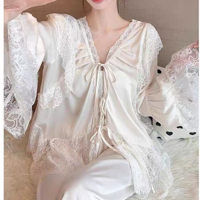 性感蕾丝拼接套装睡衣