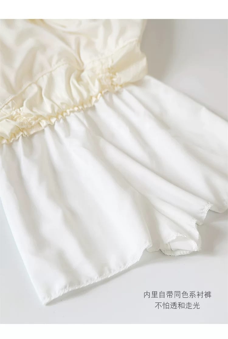 蝴蝶结绑带花苞短裙