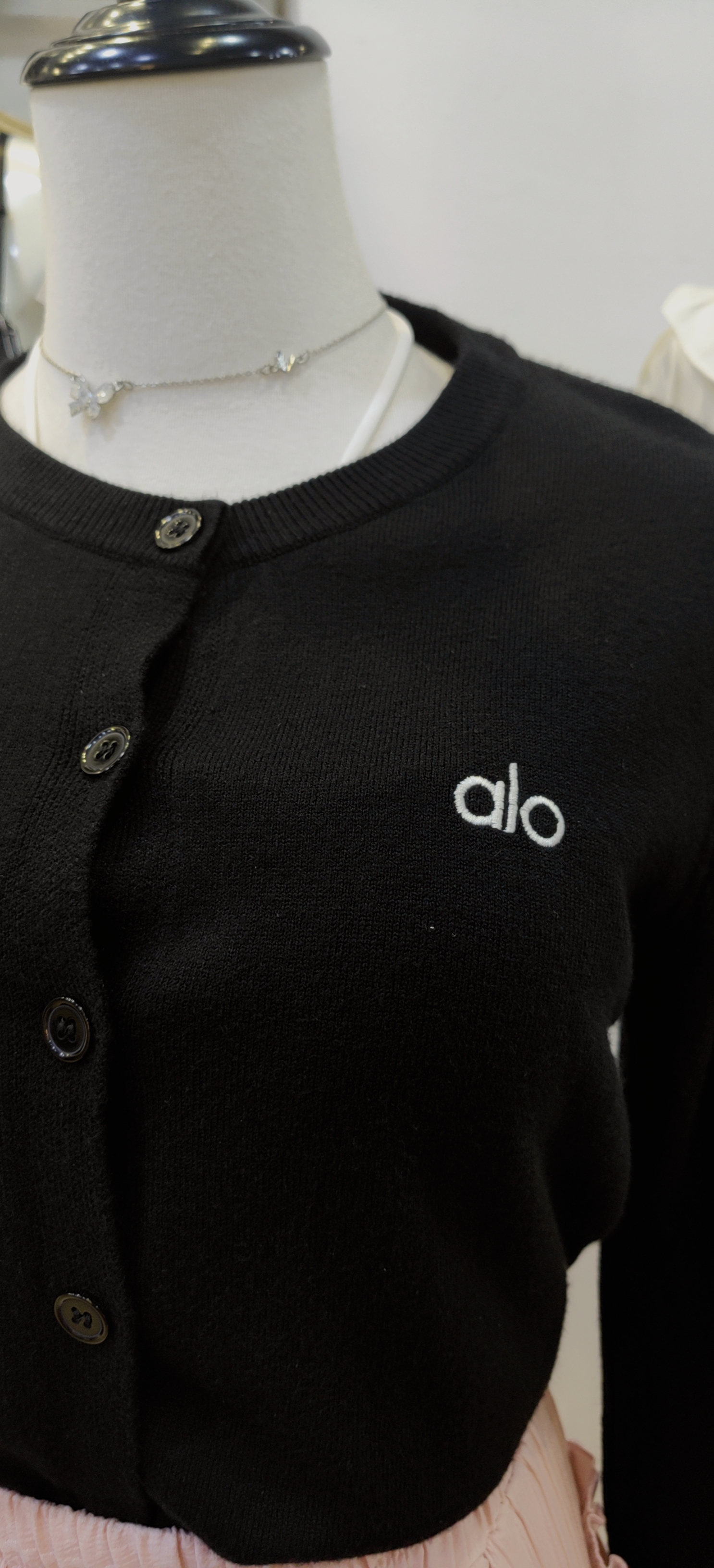 Alo刺绣针织开衫毛衣外套