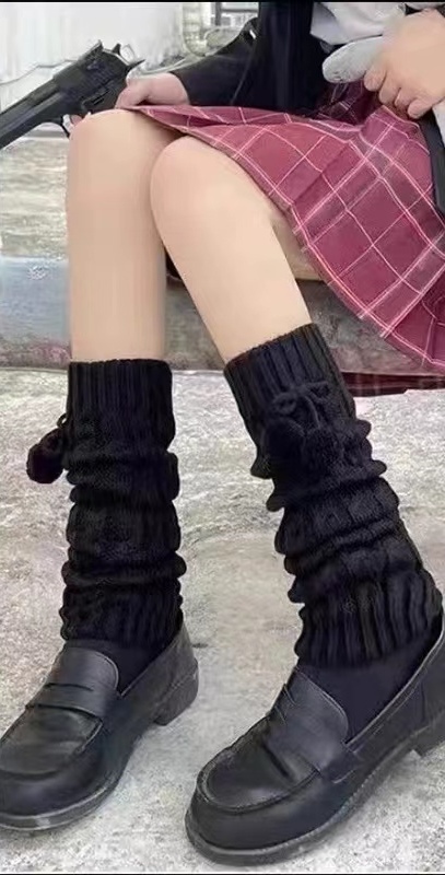 可爱日系小毛球堆堆袜
