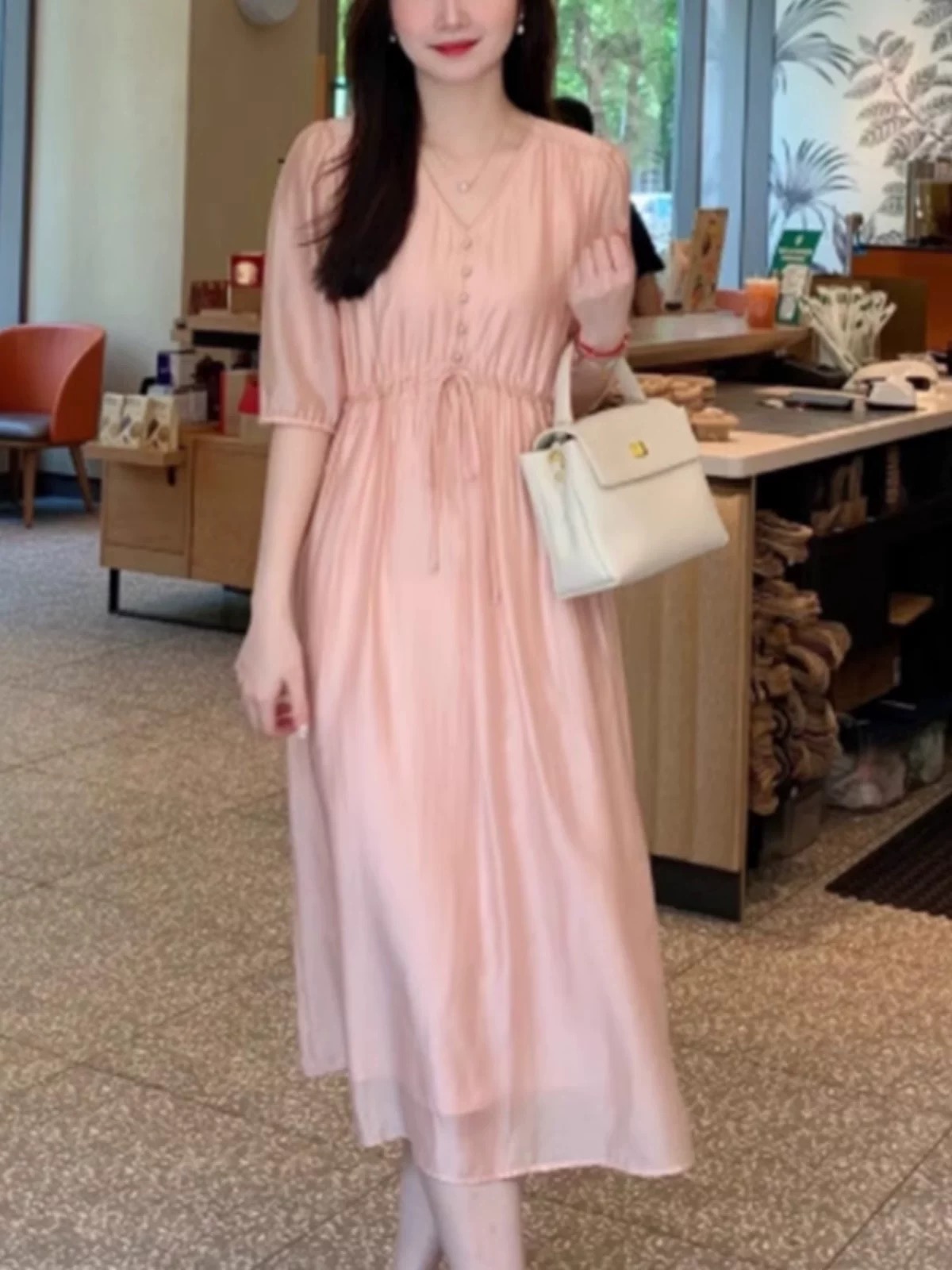 法式天丝连身裙