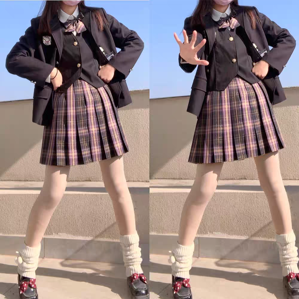 jk skirt 英伦学院风百褶裙