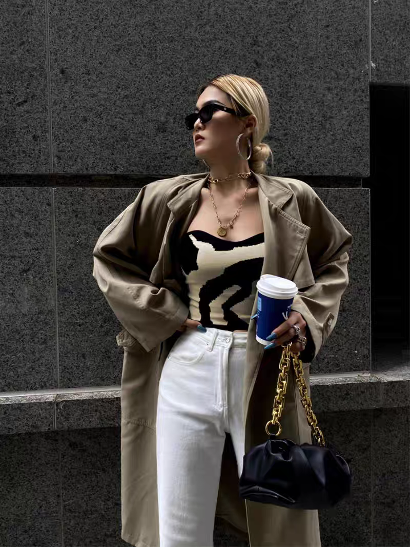 设计感拼色抹胸短款修身上衣女春夏季奶牛纹辣妹T恤打底外穿裹胸