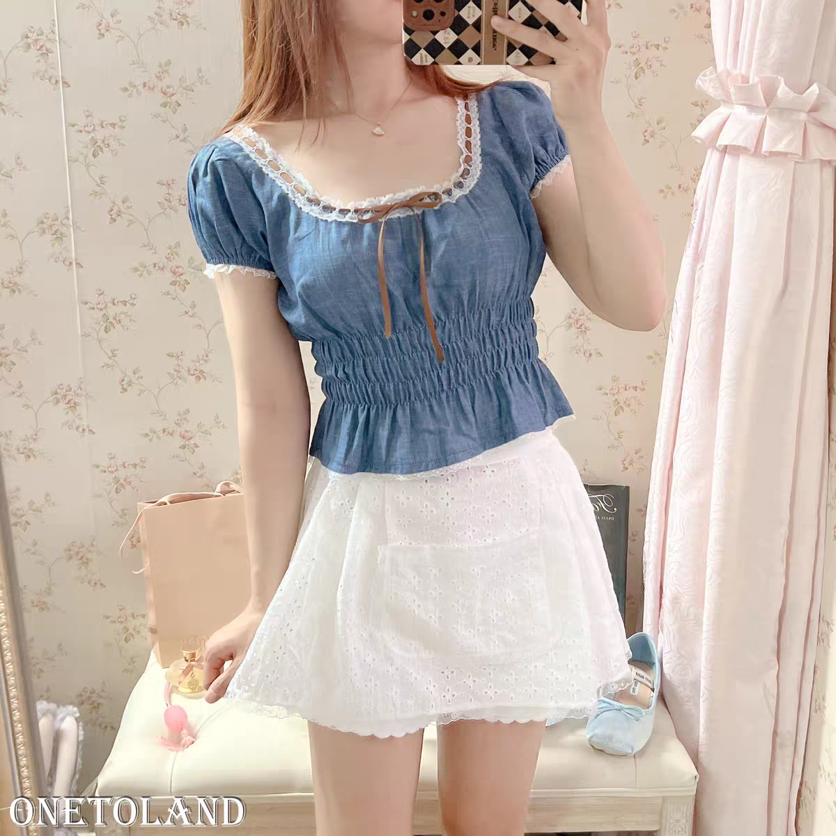 offshoulder croptop cute