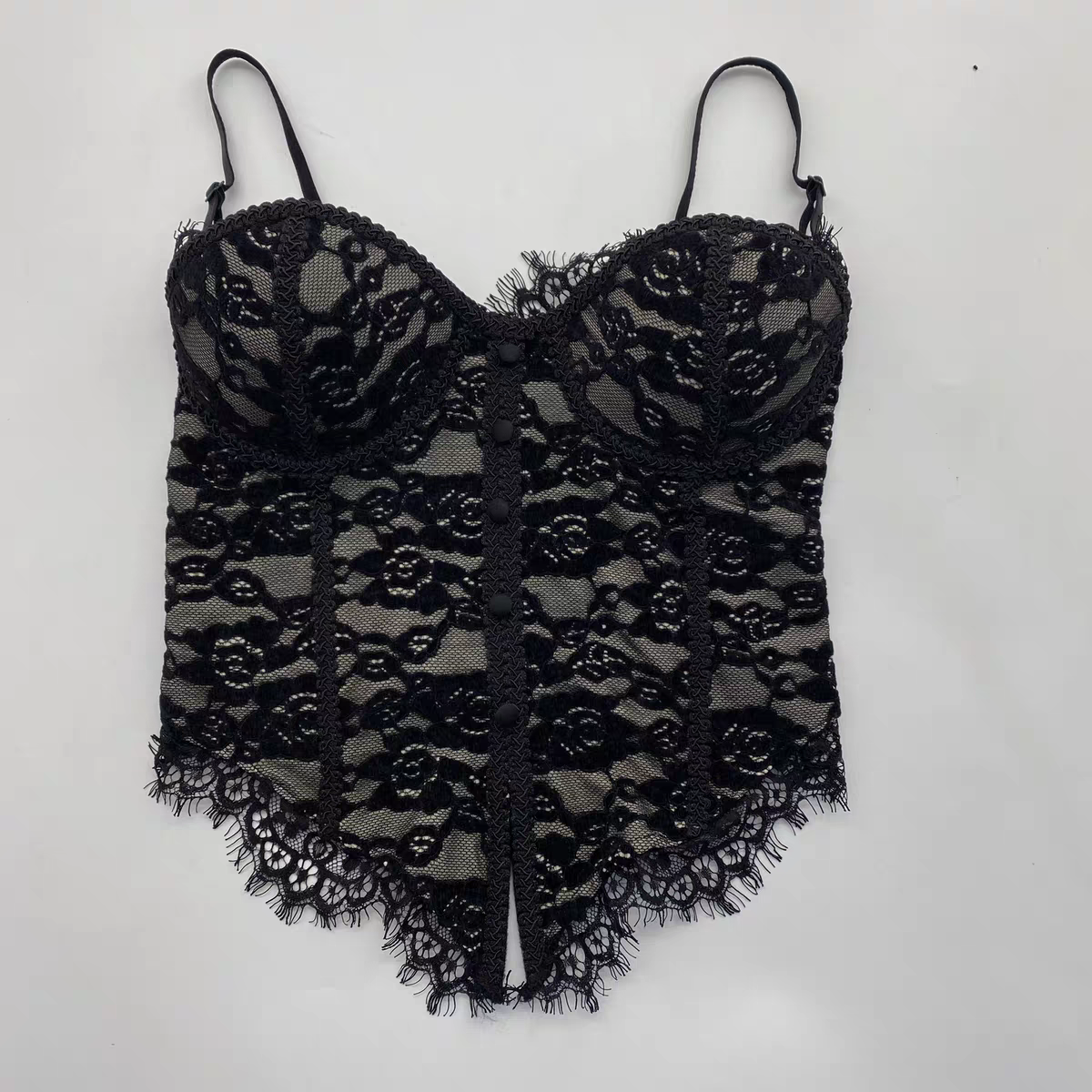 性感鱼骨胸衣外穿女蕾丝小吊带