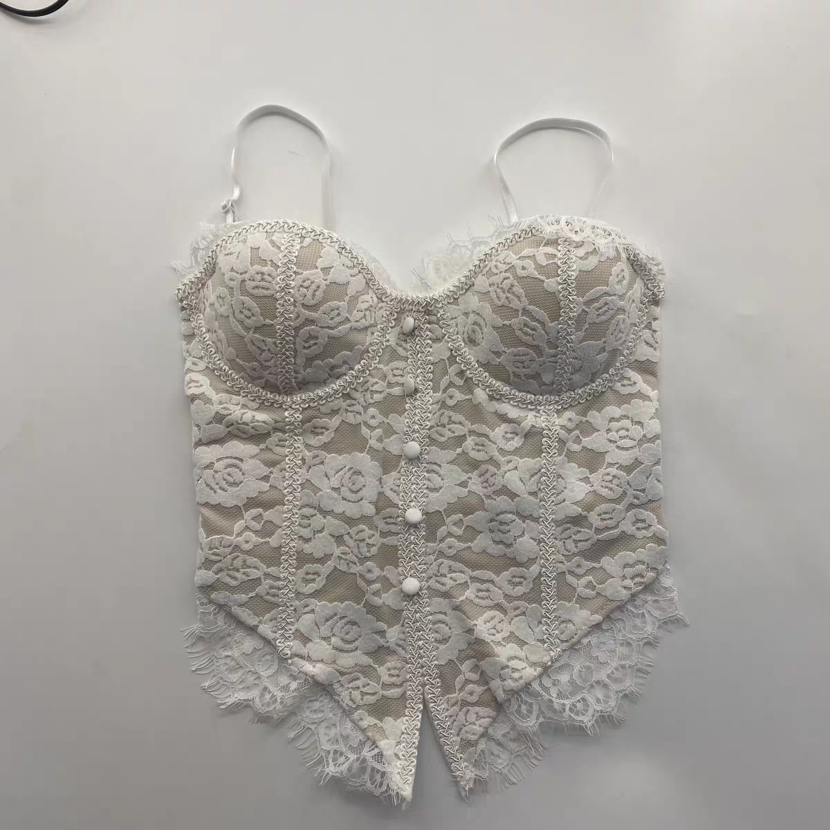 性感鱼骨胸衣外穿女蕾丝小吊带