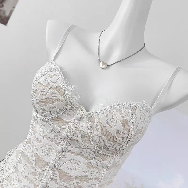 性感鱼骨胸衣外穿女蕾丝小吊带