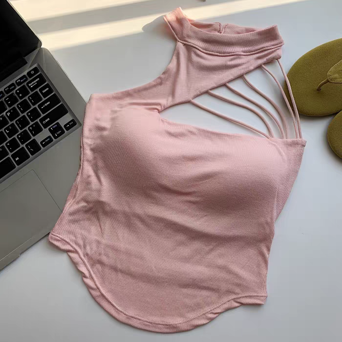 楼空挂脖吊带性感上衣