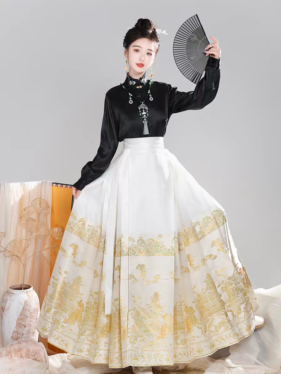 黄鹤楼图案马面裙