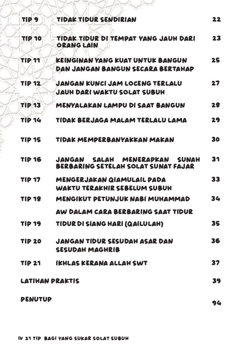 21 TIP BAGI YANG SUKAR SOLAT SUBUH (EDISI KEMAS KINI)